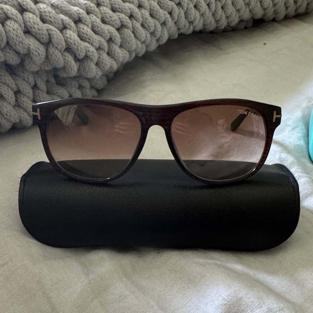 Tom Ford Dark Brown Sunglasses with Black Case